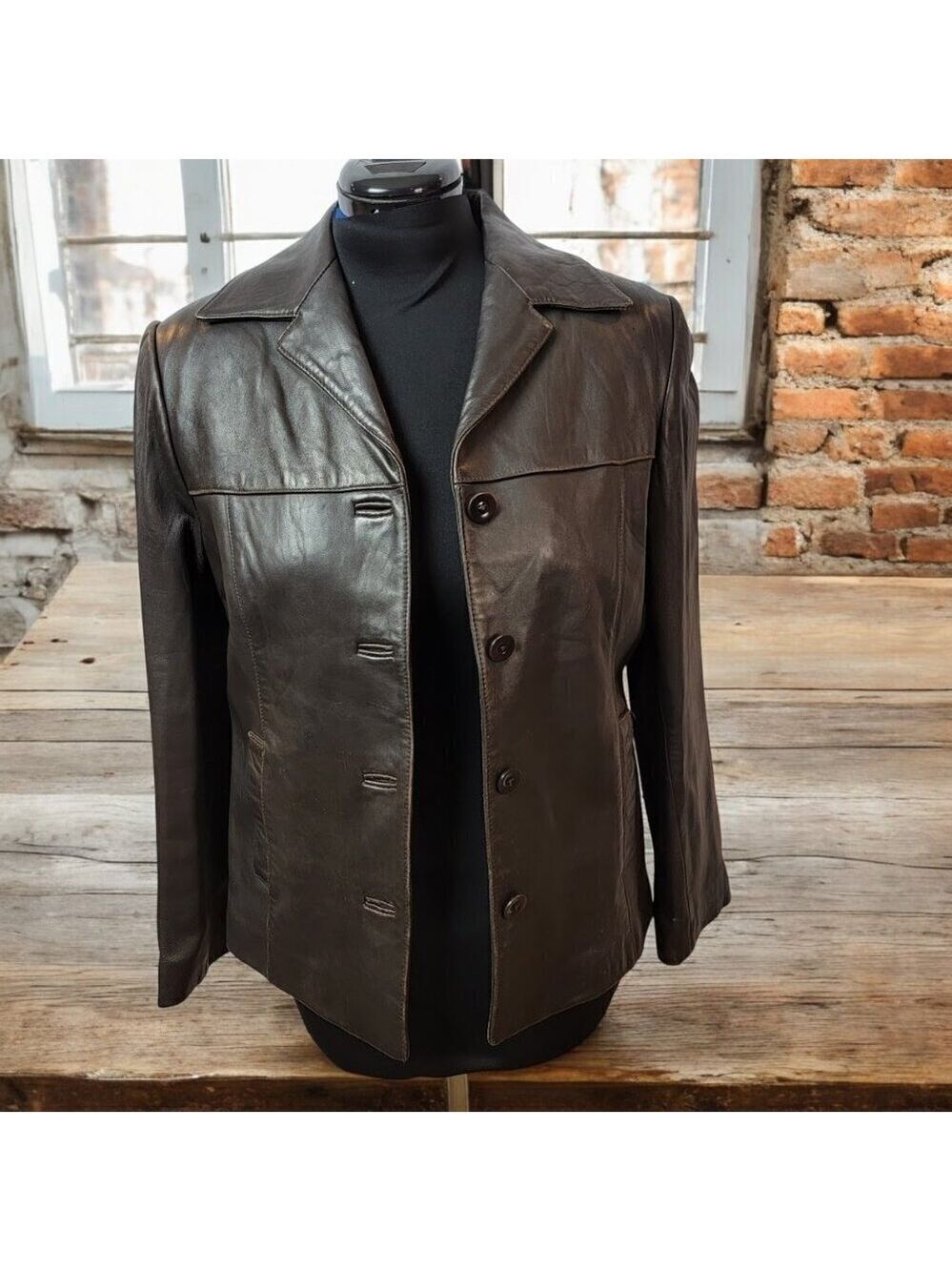Vintage Anonymous by John Carlisle Leather Jacket - Size L Petite